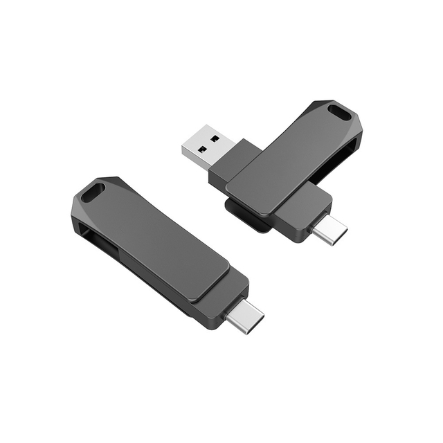 Factory Wholesale Low Price Customized 2-in-1 Metal USB 2.0/3.0 Flash Drive 2GB-32GB New Stock