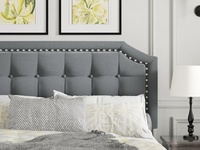Cadre de lit convertible réglable en velours de luxe avec base en bois de chêne massif, taille Queen/King, meuble de chambre à coucher, capitonné doux