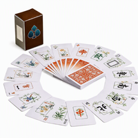 Jeu de cartes de mahjong personnalisées imprimées avec boîte, design de caractères chinois traditionnels pour le divertissement familial