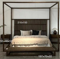 AJJ-Q392 Neues Chinesisches Designer-Doppelbett aus Umweltfreundlichem Massivholz mit Anpassbarer Farbe und 1 Jahr Garantie