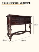 Console d'entrée en bois massif de noyer, style antique américain et français, luxe léger, meuble de rangement et de séparation pour salon, garantie 1 an