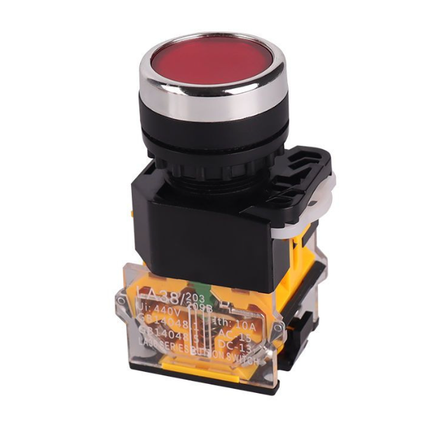 LA38-11 Latching & Momentary Push Button Switch, Jog Type Power Start Button with Silver Contacts