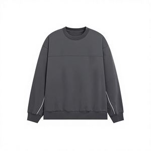 Sudadera de cuello redondo extragrande gris oscuro para hombre, de manga larga - Product Image 1