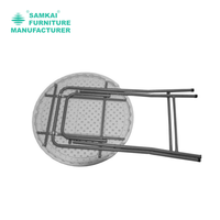 SK-ZDZ-B001 Table de Bar Pliante Ronde Blanche Polyvalente, Mobilier Portable d'Extérieur pour Fête, 110cm de Hauteur