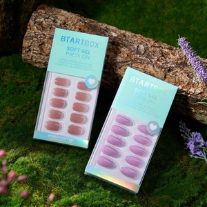 เล็บปลอม BTARTBOX แบบเรียบง่าย ทำมือ ใช้ซ้ำได้ คุณภาพสูง ขายส่ง เจลนิ่ม สั้น สีนู้ด แบบสั่งทำ ชุดเล็บปลอมแบบกดติด - Product Image 1