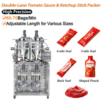 Machine d'emballage automatique de bâtonnets de sauce tomate, machine d'emballage de ketchup pour sauces liquides, pâtes et confitures de 1 à 50 ml, 60-70 BPM