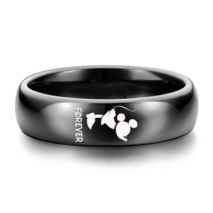 Forever Together Anneaux de mariage pour femmes hommes couleur <span class=keywords><strong>noire</strong></span> Couple Promise Band <span class=keywords><strong>Alliance</strong></span> Bijoux - Product Image 4