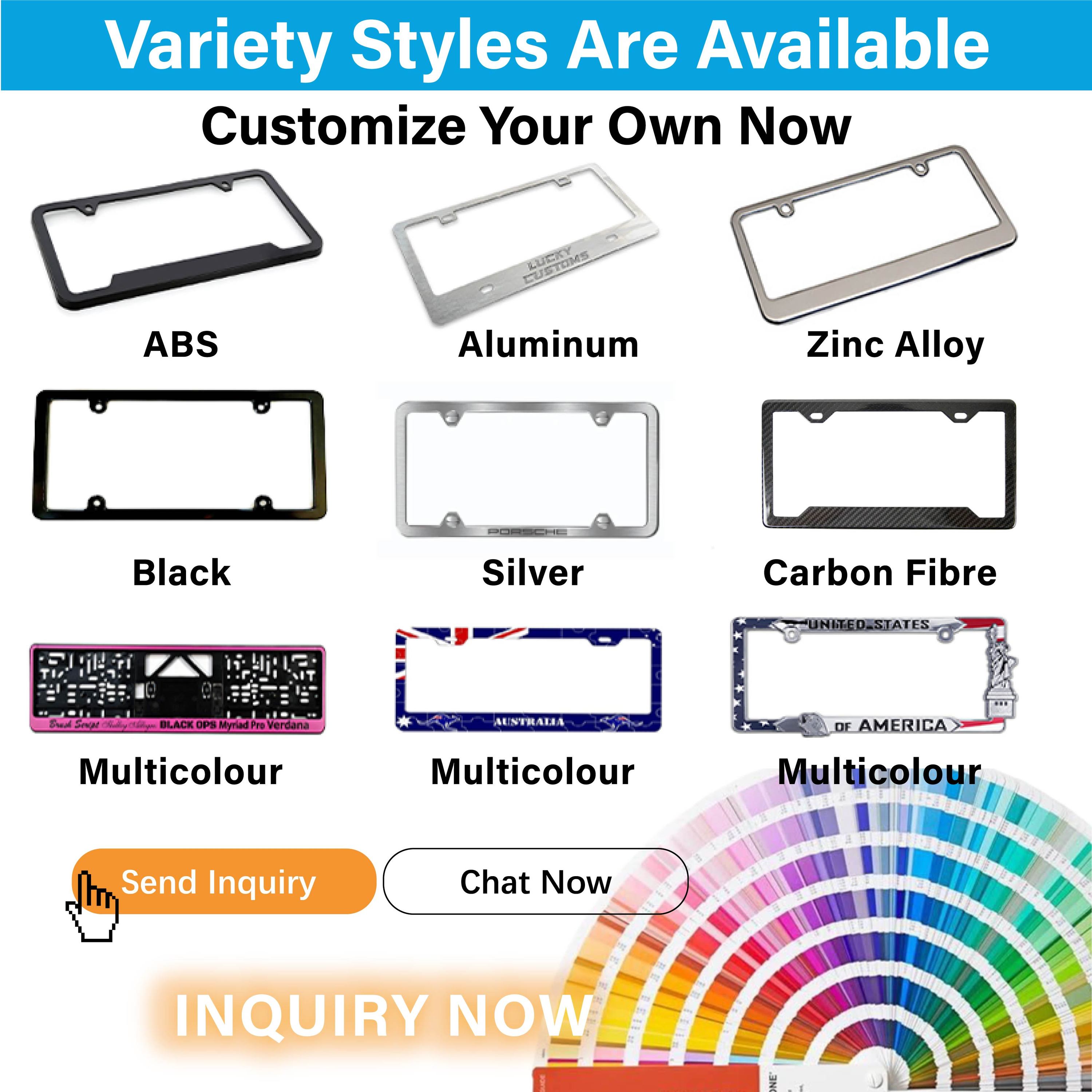 High Quality Custom Design License Plate Frame Car Number Plate Frame License Plate Holder Cover Wholesale License Frame