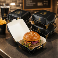 Emballage alimentaire jetable écologique personnalisé imprimé en usine, boîte en papier pour frites, poulet, hamburgers