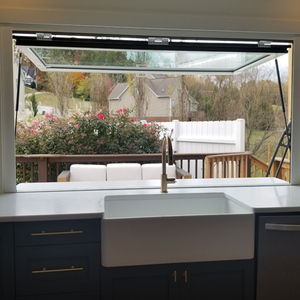 Marco de ventana de aleación de aluminio Deda de la barra de comedor Ventanas de puntal de gas Manualmente Toldo de 90 grados Ventana ascendente - Product Image 5