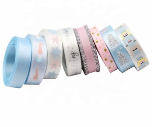 Snow Swan Deer Tree Winter Luxury Christmas Satin Ribbons Set 100% Poliéster Single Face Light Colors Impreso Tejido Satén - Product Image 6