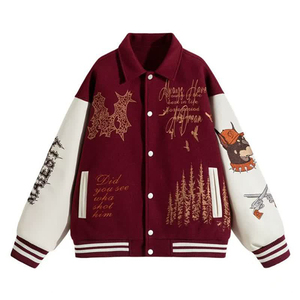 เสื้อแจ็คเก็ตเบสบอลผ้าฟลีซหนานุ่มปักลายตัวอักษร  สำหรับผู้ชายและผู้หญิง  สไตล์สตรีทแฟชั่นฤดูใบไม้ร่วง  ทรงหลวมแบบเสื้อแจ็คเก็ตนักบิน - Product Image 4