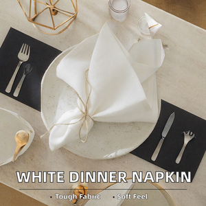 Premium keten pamuk karışımı beyaz masa peçeteler tek kullanımlık dekoratif düz renk düğün partileri akşam yemekleri için çarşafları-mevcut - Product Image 3