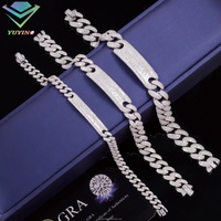 Nuevo Brazalete Tipo Reloj con Incrustaciones de Diamantes Moissanite VVS, Plata de Ley S925, Brazalete Cubano