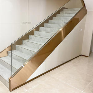 Rampe en verre pour balcon, intérieur, sans cadre, main courante d'escalier, fondation en <span class=keywords><strong>ciment</strong></span>, échelle, simplicité moderne, projet intégré au sol - Product Image 3