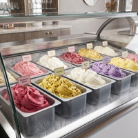 Boîte à crème glacée en PP de qualité alimentaire, résistante aux basses températures (-25°C) sans craquellement, pour l'emballage et le stockage à froid, vente en gros