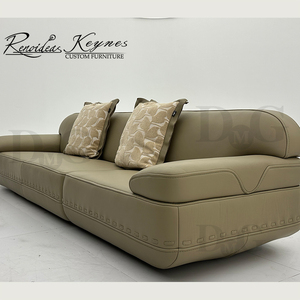Juego de Sofás Renoidcas Keynes Chesterfield Moderno de 3 Plazas en Cuero Genuino con Brazos Curvos y Respaldo Firme para Sala de Estar de Apartamento - Product Image 5