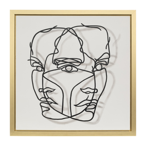 Quadro moderno su tela con cornice squadrata, elegante design con volto, per soggiorno o sala da pranzo. - Product Image 6