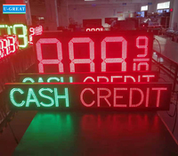 Pantalla LED personalizada de fábrica, 16 pulgadas, precio de gas, 7 segmentos, señal de estación de gas de aceite con control remoto