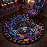 Tapis de chaise de jeu pour Halloween, grand tapis de sol pour chaise de jeu avec support en caoutchouc