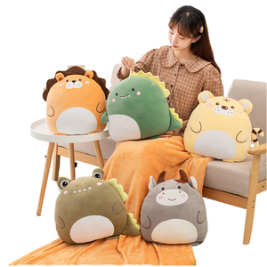 Coussin de voyage 2-en-1 en forme de dinosaure, tigre, licorne, <span class=keywords><strong>lion</strong></span>, ours, animaux en peluche lavables, cadeau d'anniversaire pour enfants, Saint-Valentin - Product Image 1
