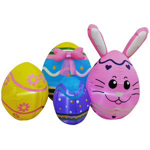 Huevos y Conejito Inflables de Pascua de 1.5 Metros con Luces LED Integradas, Resistentes al Agua con Clasificación IP44, Decoración para Interiores y Exteriores para la Fiesta de Primavera - Product Image 1