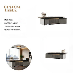 <span class=keywords><strong>Bureau</strong></span> de direction en bois convertible en forme de <span class=keywords><strong>L</strong></span> pour <span class=keywords><strong>bureau</strong></span> à domicile, <span class=keywords><strong>bureau</strong></span> d'ordinateur de PDG, <span class=keywords><strong>bureau</strong></span> de luxe moderne - Product Image 1