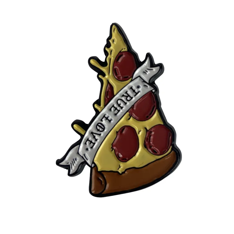 Custom Western Custom Driehoek Voedsel Kleurstof Geplateerde Kookbadge Pizza Broche Pin