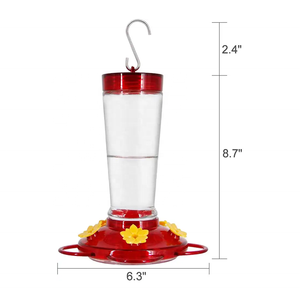 Comedero para Colibríes de Acrílico Rubí para la Salud de las Aves, Comedero de Vidrio para Exteriores con 4 Estaciones de Alimentación y Capacidad para 10 Onzas - Product Image 2