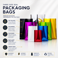 Sacs d'emballage personnalisés à trois soudures latérales, pochettes en aluminium mat Mylar de qualité alimentaire, anti-odeur, vente en gros en vrac, directement de l'usine