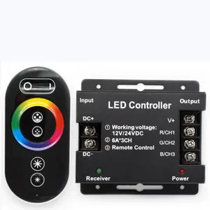 RF 6 مفاتيح RGB LED تحكم تعمل باللمس مع المفكر شركة الإضاءة مصباح ليد تحكم