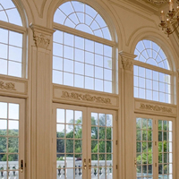 Ventana Arqueada Francesa Fija de Vidrio Curvo de Aleación de Aluminio con Protección Anti-UV para Sala de Estar y Baño