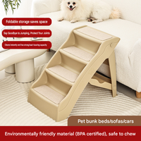 Escalier pour animaux de compagnie en PP de qualité supérieure, pliable, amovible, lavable, absorption des chocs, marches d'escalade pour chiens et chats, rampe à adhérence sécurisée pour la maison