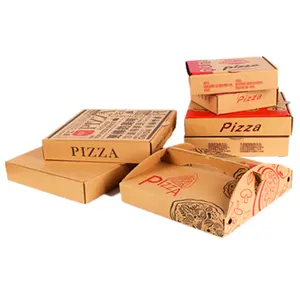 2024 Food Grade Kraft Paper Wholesale 33 35 CM 30 40 9 Inch Custom Design Printed Packing Bulk Cheap Pizza Boxes