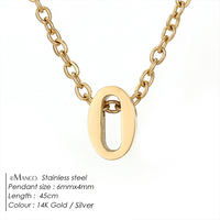 Pendentif Chiffre Solide EManco en Acier Inoxydable Doré, Chaîne Légère, Bijou Minimaliste, Accessoire Symbole pour Usage Quotidien