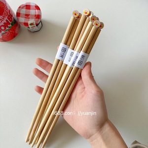 Palillos de Bambú Yuanjin con Diseño de Animales de Dibujos Animados, Forma Redonda, para Niños, Uso Doméstico - Product Image 4