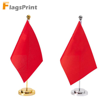 Porte-drapeau de table en polyester double face personnalisé étanche pour les fêtes et Noël Drapeau de table personnalisé
