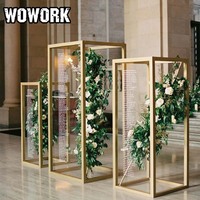 WOWORK usine métal fer piédestal gâteau stand rond blanc cylindre plinthe plinthes affichage pour anniversaire mariage événement décoration