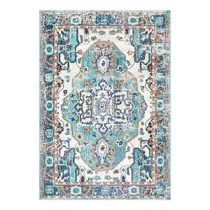 Ethnic Rug Turkish Carpets For Wholesale Rug Persian 3D Printed Carpets Machine Washable Retro Style Rug