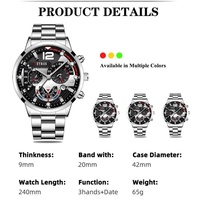 Montre à quartz argentée de luxe pour homme avec bracelet en acier inoxydable, montre décontractée et élégante pour homme, horloge lumineuse