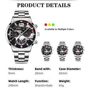 Luxury Mens <b>Silver</b> Quartz <b>Watch</b> With Stainless Steel Bracelet Men Fashion Business Casual <b>Watch</b> Luminous Clock - Product Image 2
