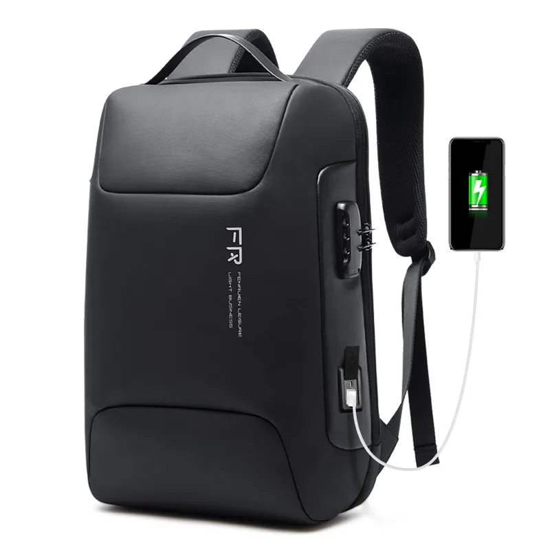 FENRUIEN anti-hırsızlık 15.6 inç dizüstü bilgisayar öğrenci sırt çantası USB şarj seyahat çantası spor su geçirmez erkek laptop sırt çantası iş