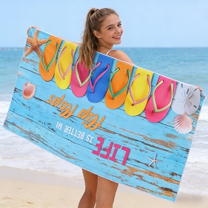 Toalla <span class=keywords><strong>de</strong></span> Playa <span class=keywords><strong>de</strong></span> Microfibra con Estampado Tropical, Ecológica, <span class=keywords><strong>de</strong></span> Secado Rápido, con Foto Personalizada para Surf, Camping y Viajes, Venta al Por Mayor - Product Image 1