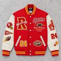 Fabricant de vestes Letterman en cuir, vestes de baseball universitaires brodées sur mesure, vêtements d'équipe, streetwear