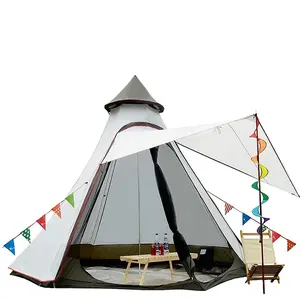 3-4 אדם קמפינג Tipi אוהל שכבה כפולה חיצוני הודי אוהל אוהל בל