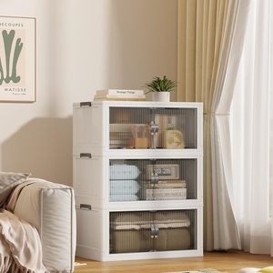 Clear Foldable Multi-Layer Large Organizer <b>Storage</b> Cabinet Household Plastic <b>Storage</b> <b>Boxes</b> Clothing Toys Home Packaging - Product Image 2