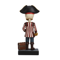 Décoration d'intérieur Halloween personnalisée en usine Figurines d'horreur Bobblehead de voiture Accessoires de pirate Figurines Bobblehead sur mesure