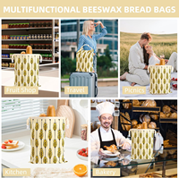 Lot de 2 sacs à pain en cire d'abeille, sac à pain en coton avec boucle de déverrouillage, réutilisable, écologique, stockage alimentaire, pain fait maison, lin biologique