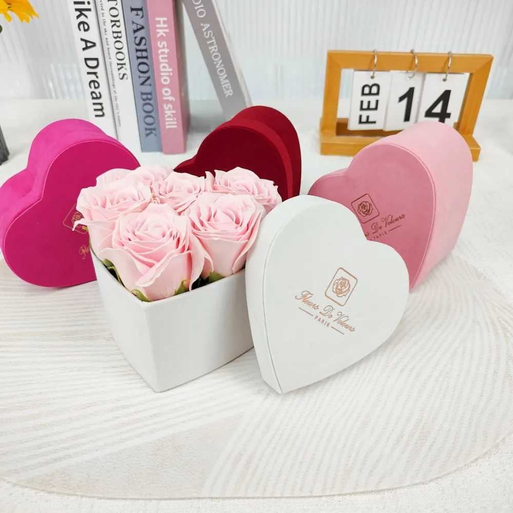 Chất lượng cao chất lượng hình trái tim Nhung hộp hoa hộp quà tặng cho hoa sang trọng và sắp xếp Quà Tặng