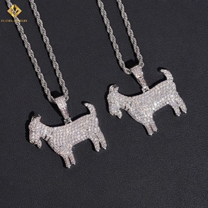 USA Warehouse GRA Certified Rhodium Plated Moissanite Hip Hop Iced Pendant 925 Sterling Silver Necklace VVS Moissanite Pendant - Product Image 1